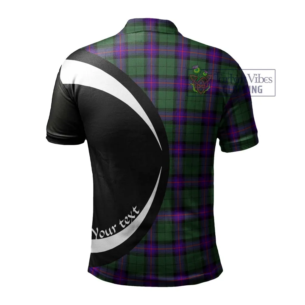 Armstrong Modern Tartan Men's Polo Shirt with Family Crest Circle Style