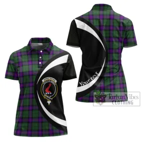 Armstrong Modern Tartan Women's Polo Shirt with Family Crest Circle Style