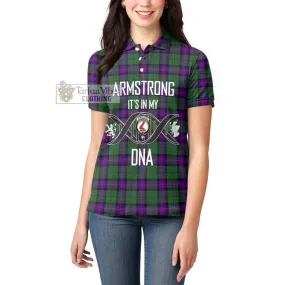 Armstrong Modern Tartan Women's Polo Shirt with Family Crest DNA In Me Style