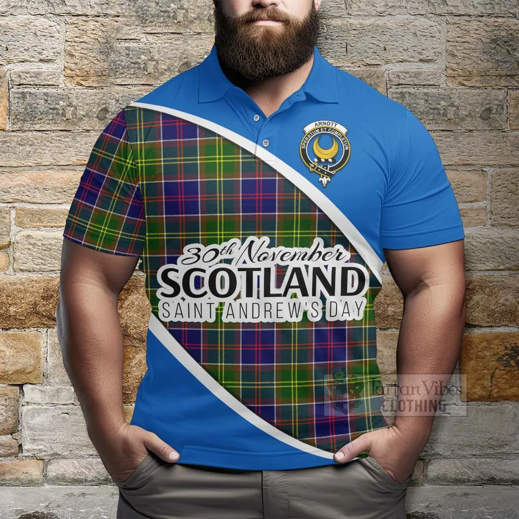 Arnott Family Crest Tartan Polo Shirt Celebrate Saint Andrew's Day in Style