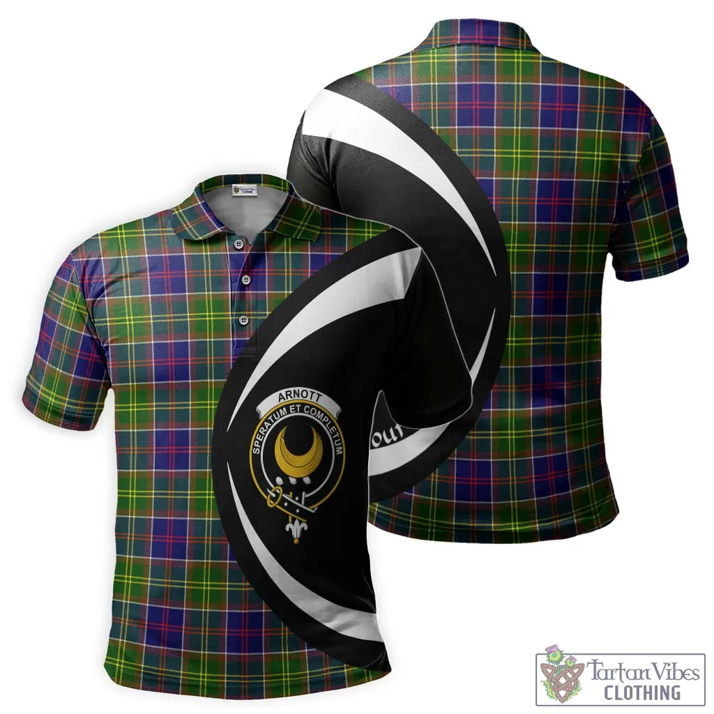 Arnott Tartan Men's Polo Shirt with Family Crest Circle Style