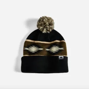 Autumn Blanket Pom Beanie - Black