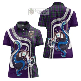 Baillie Highland Society Tartan Women's Polo Shirt with Epic Bagpipe Style