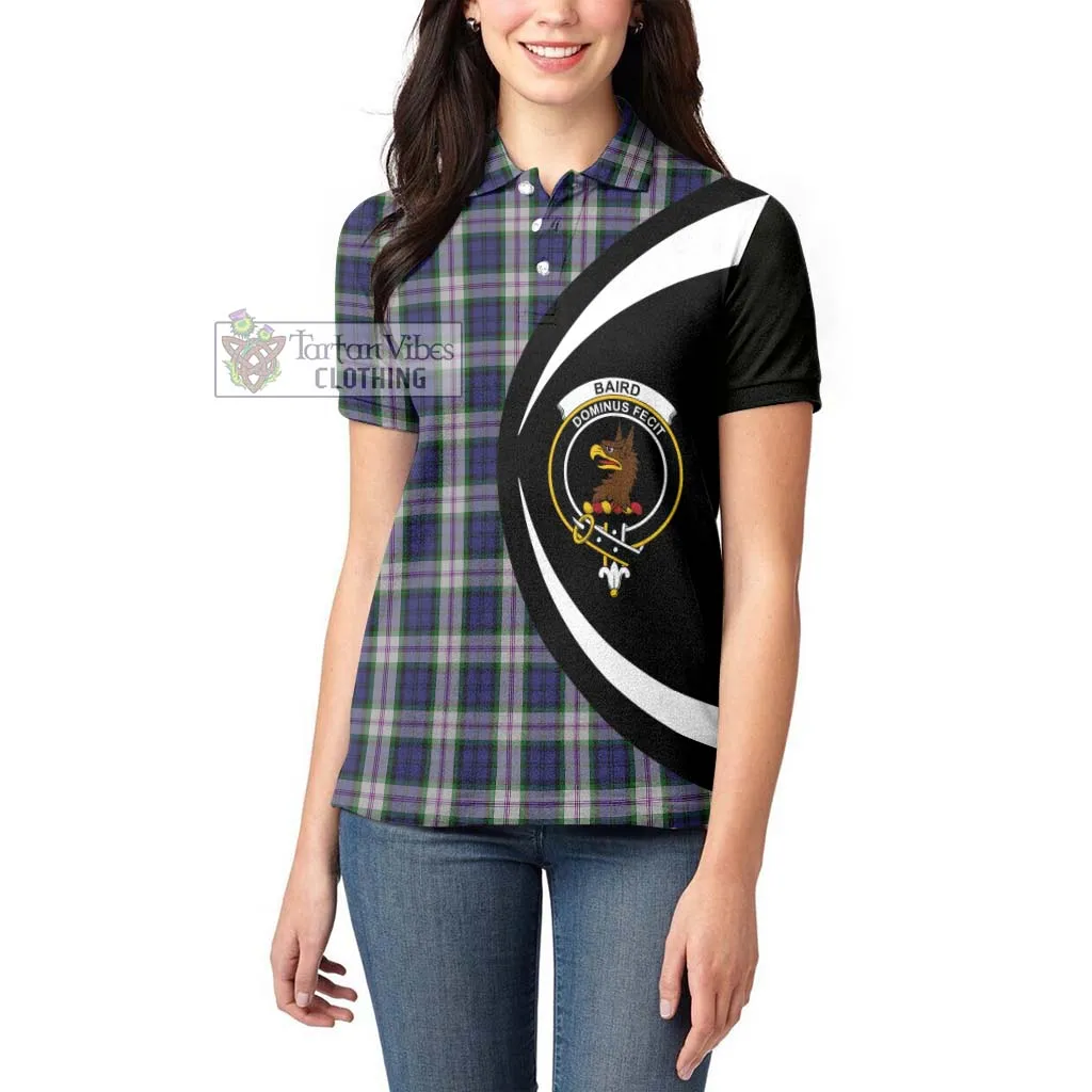 Baird Dress Tartan Women's Polo Shirt with Family Crest Circle Style