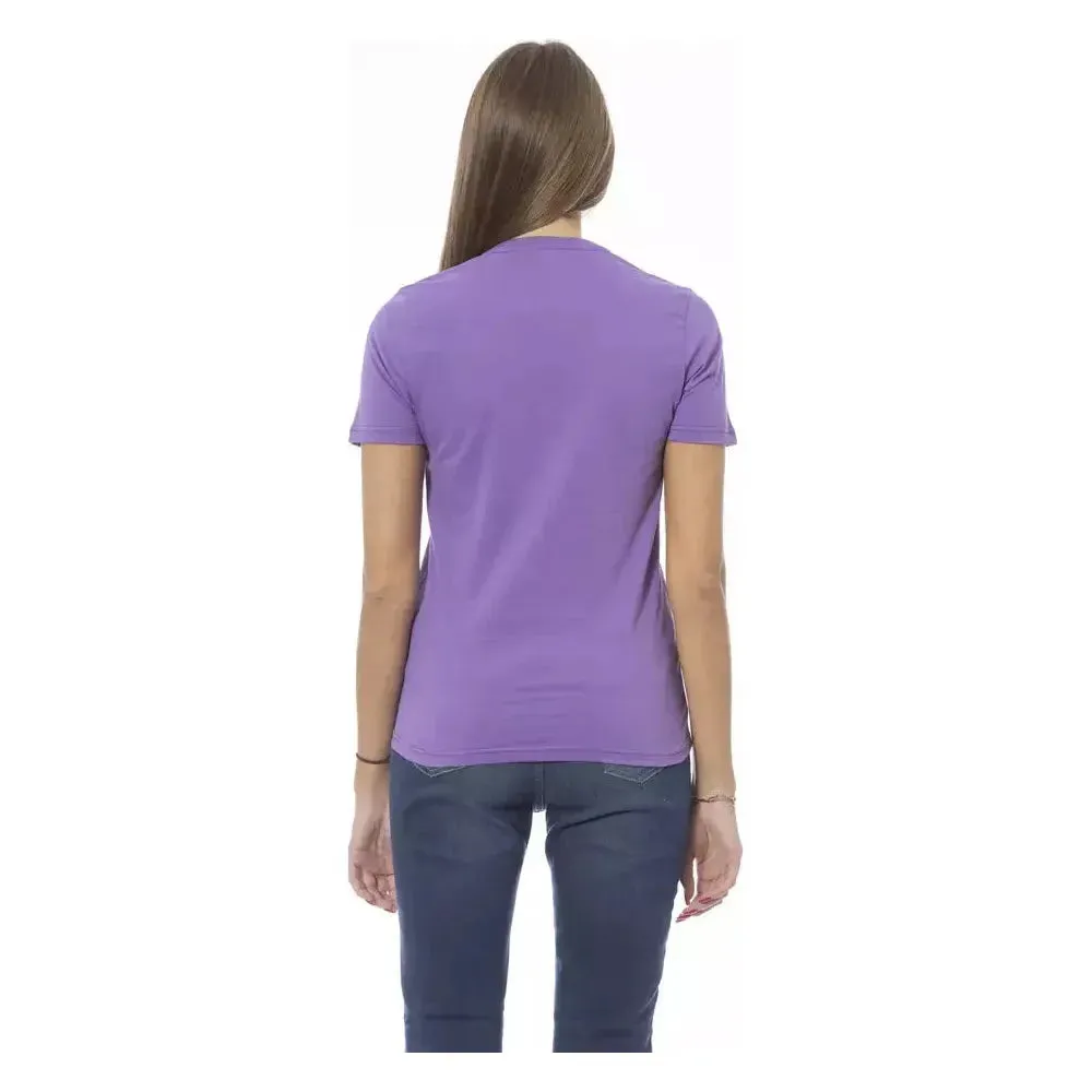 Baldinini Trend Purple Cotton Women T-Shirt