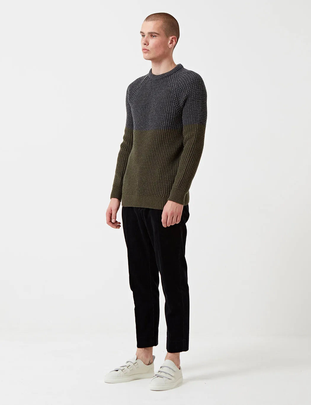 Barbour x Wood Wood Barns Ness Knit Jumper - Grey Marl