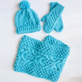 Bernat Knit Chill Chaser Set (Hat, Mittens, Cowl)