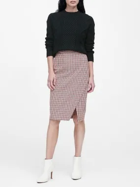 Bi-Stretch Pencil Skirt in Houndstooth