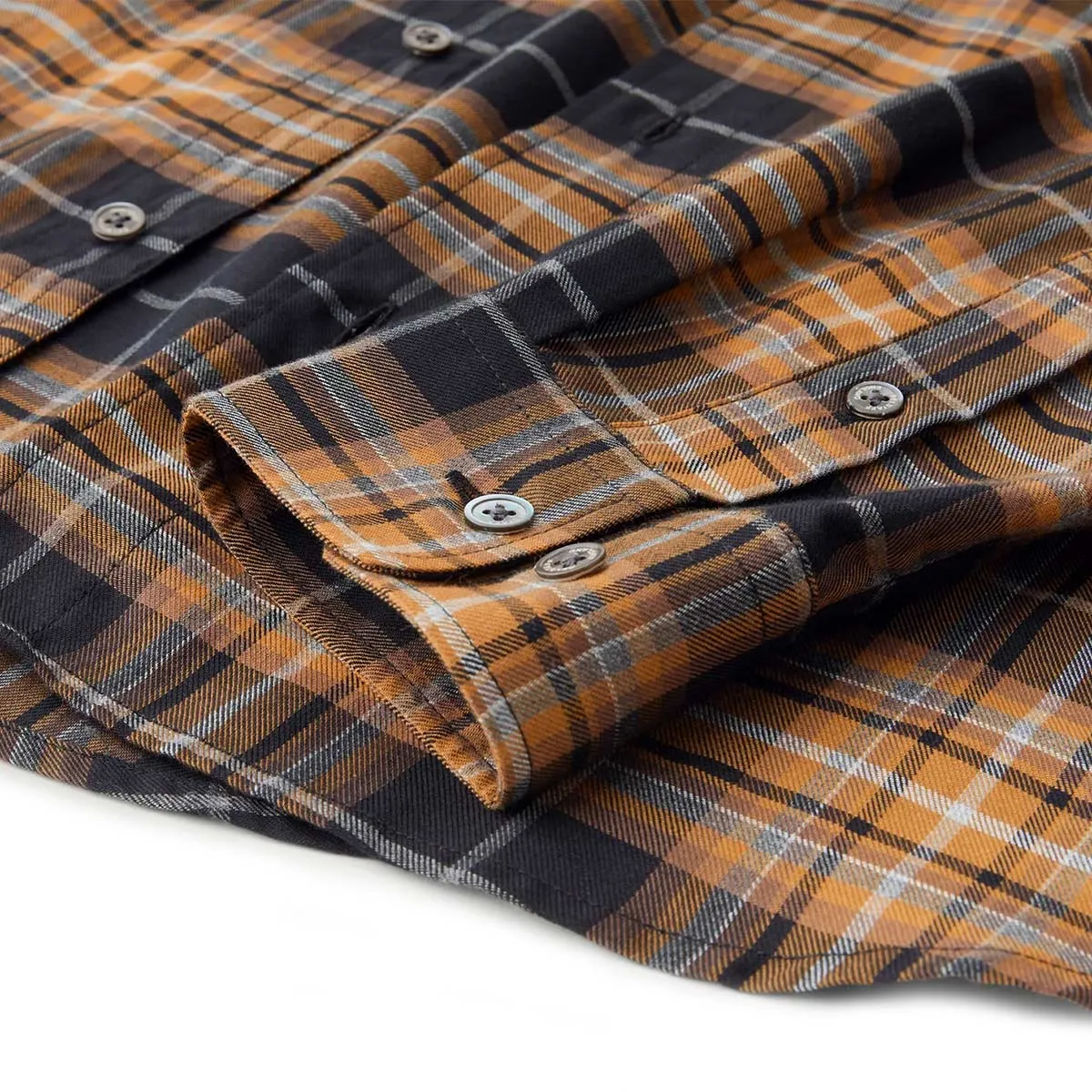 Black and Yellow Scale Longton Plaid Long Sleeve Shirt