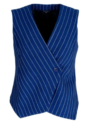 Black Colour BCChicago Vest Blue Stripe