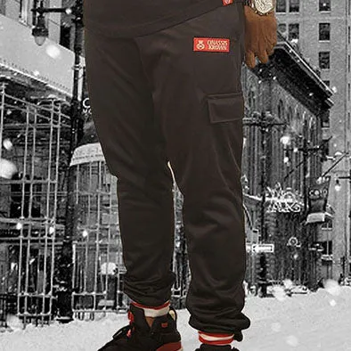 Black Designer Cargo Sweatpants