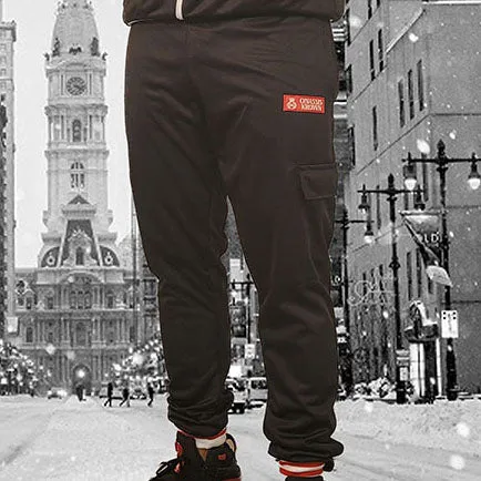 Black Designer Cargo Sweatpants