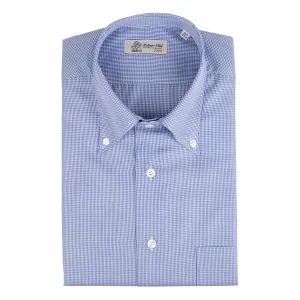 Blue Swiss Cotton Twill Long Sleeve Shirt