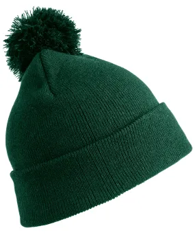 Bottle Green - Junior pom pom beanie