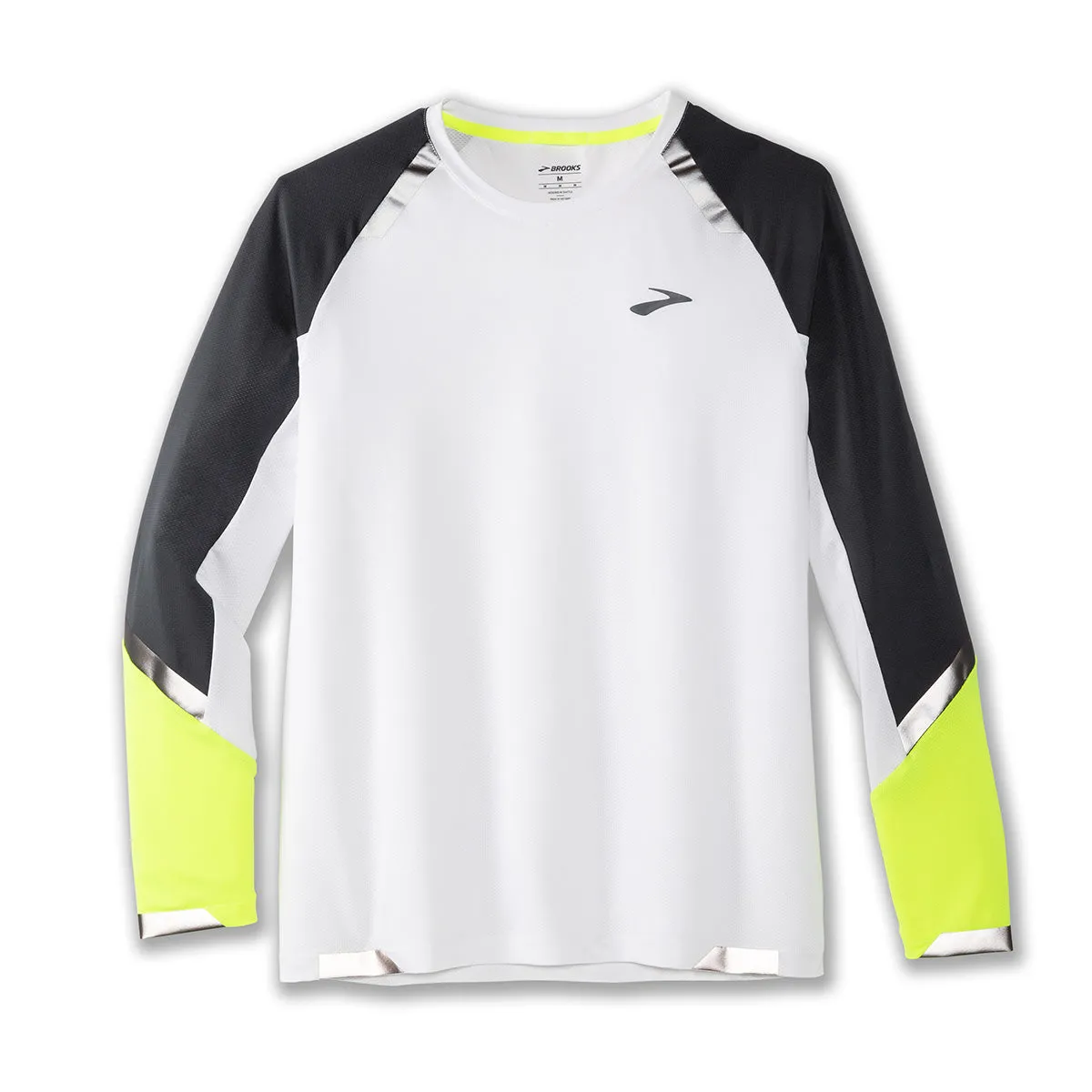 Brooks Run Visible Long Sleeve Mens | White/asphalt/nightlife