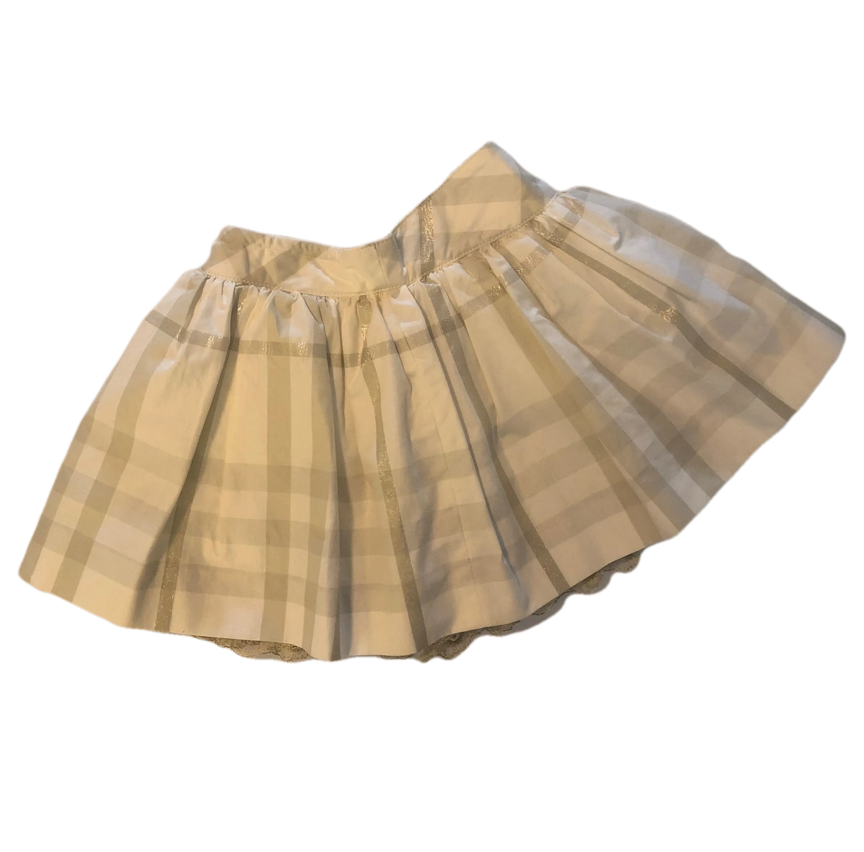 BURBERRY WHITE/METALIC LAYERED SKIRT (18M)