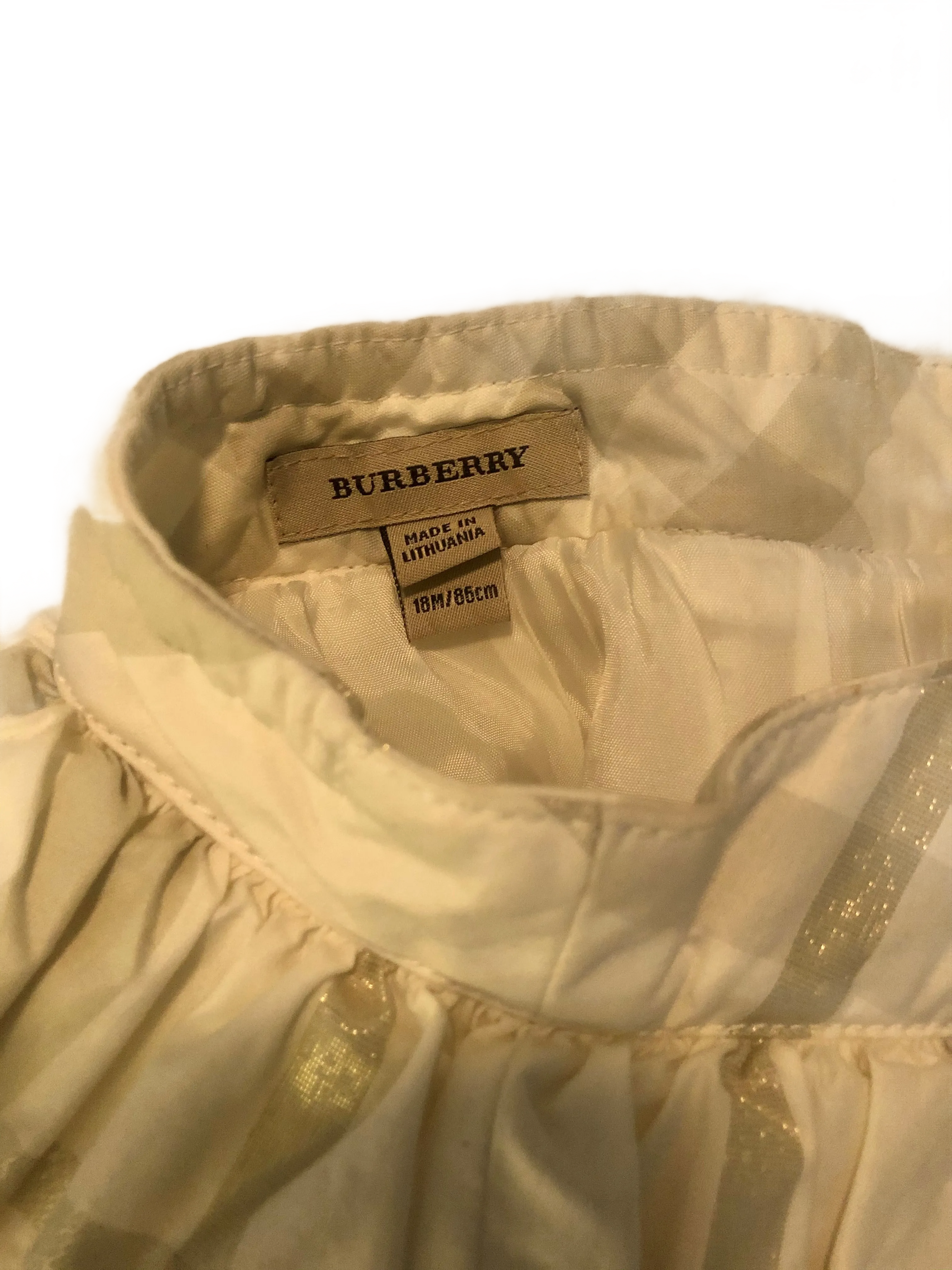 BURBERRY WHITE/METALIC LAYERED SKIRT (18M)