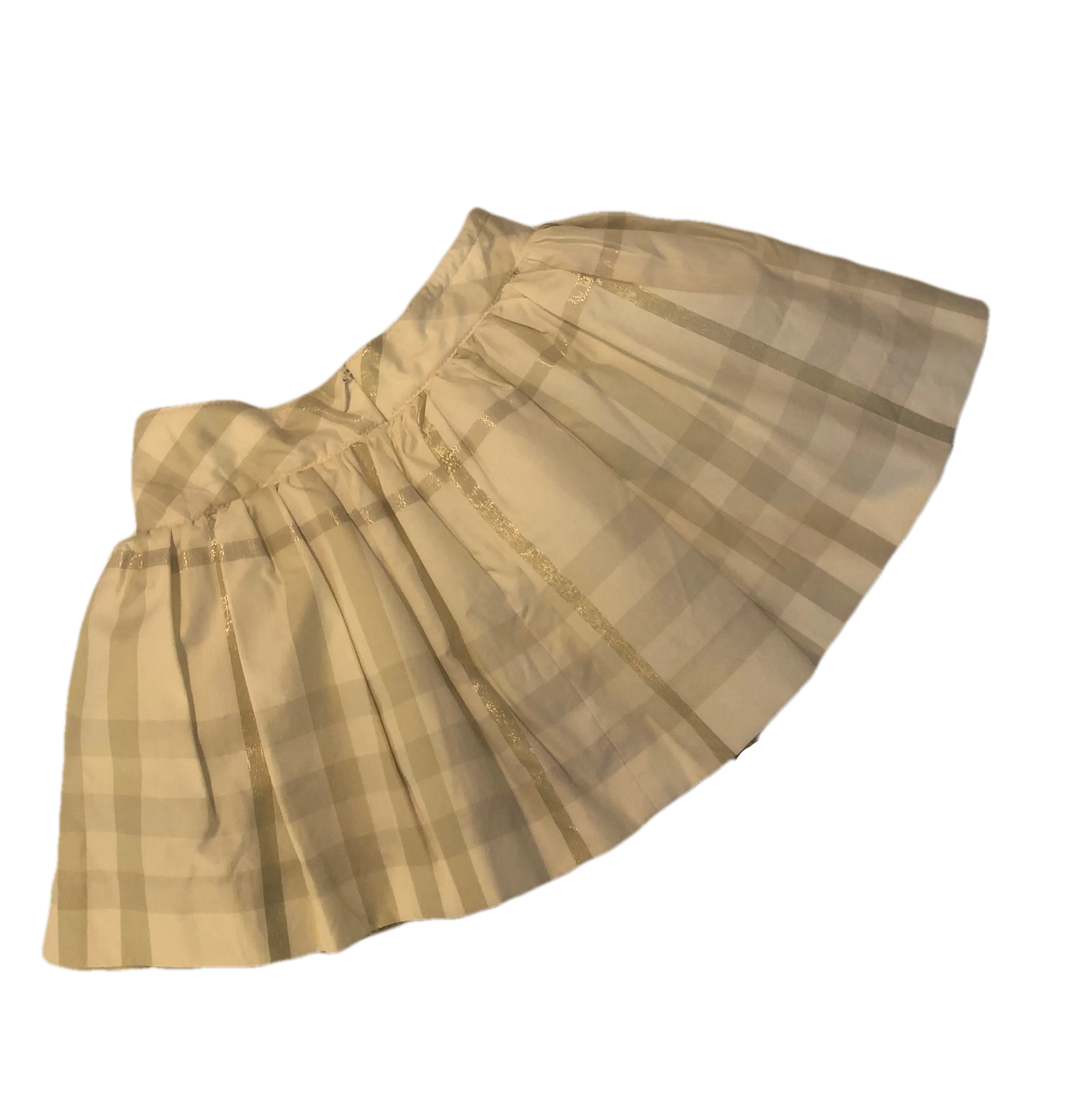 BURBERRY WHITE/METALIC LAYERED SKIRT (18M)