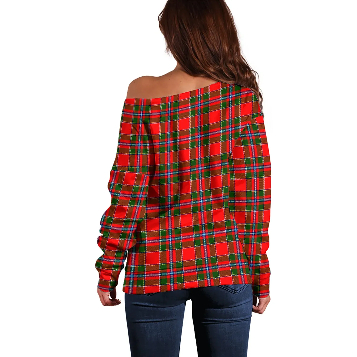 Butter Tartan Off Shoulder Women Sweater