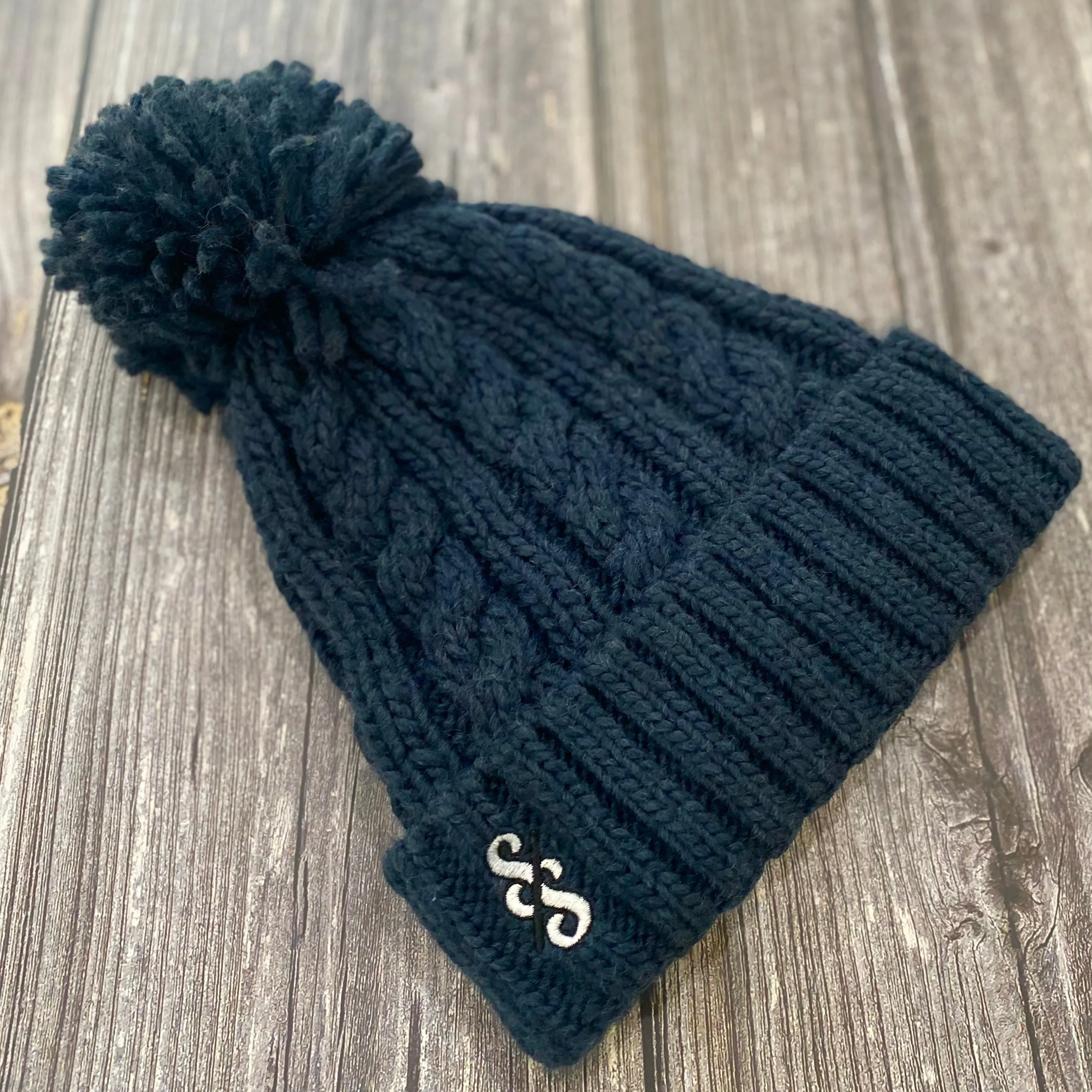 Cable Knit Melange Beanie - Monochrome logo