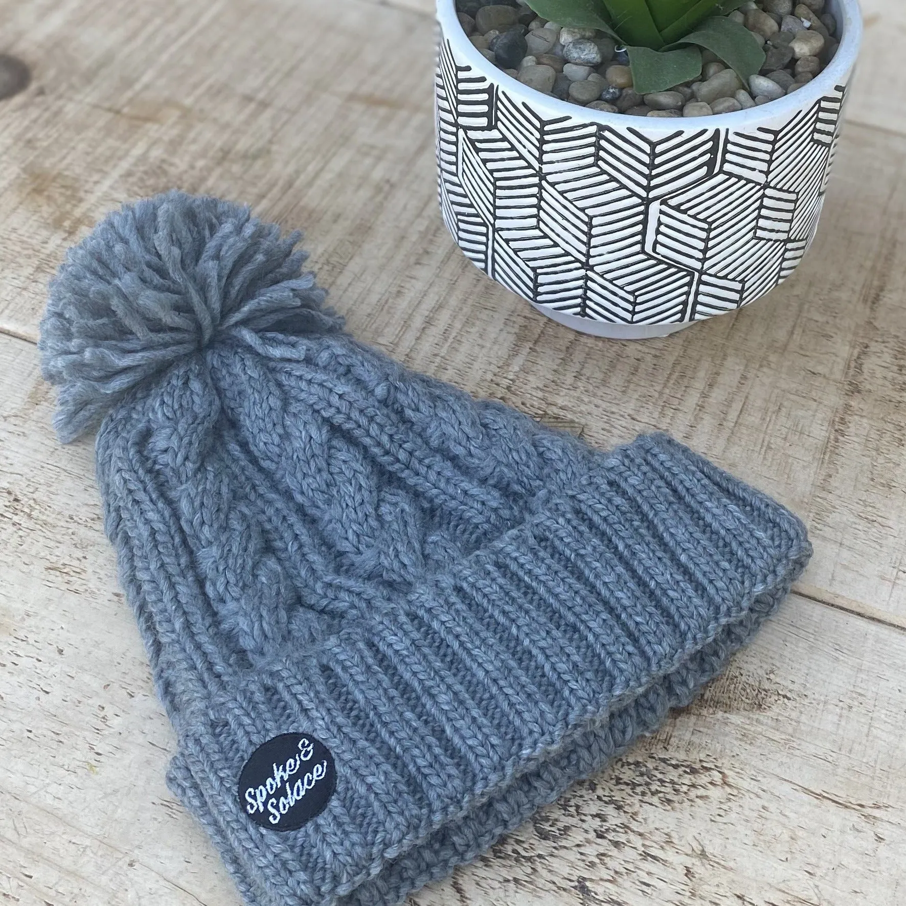 Cable Knit Melange Beanie - Spoke and Solace Circle