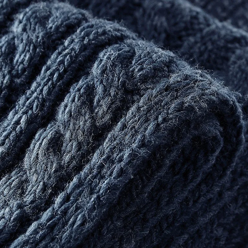 Cable Knit Melange Scarf | LIGHT GREY