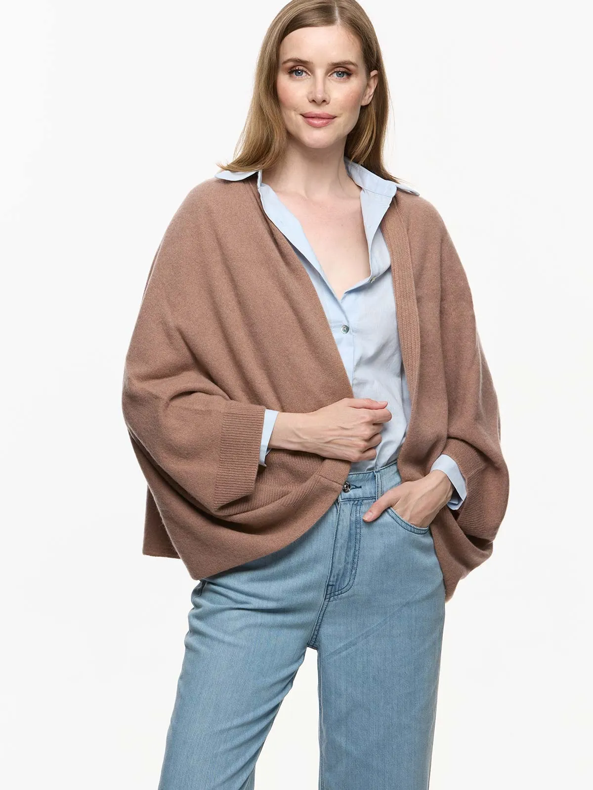 Camel Wearable Cashmere Wrap