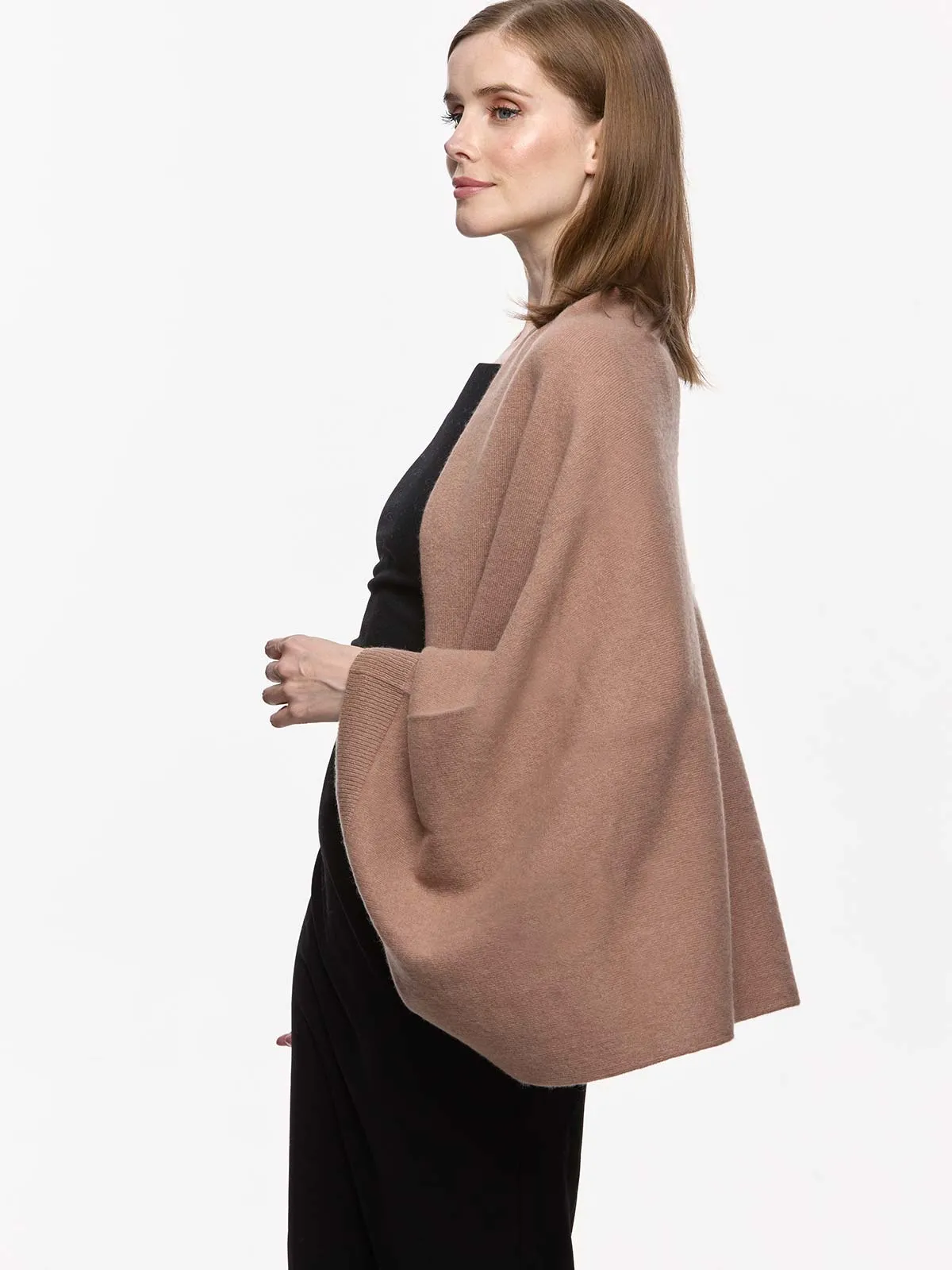 Camel Wearable Cashmere Wrap