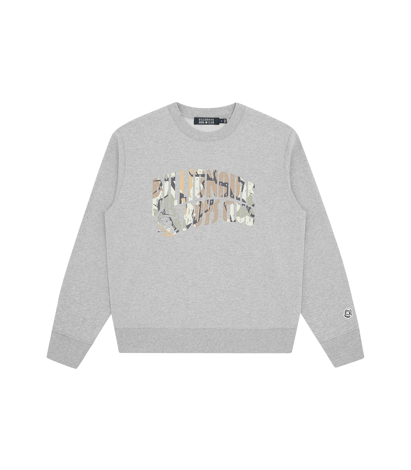 CAMO ARCH LOGO CREWNECK - HEATHER GREY