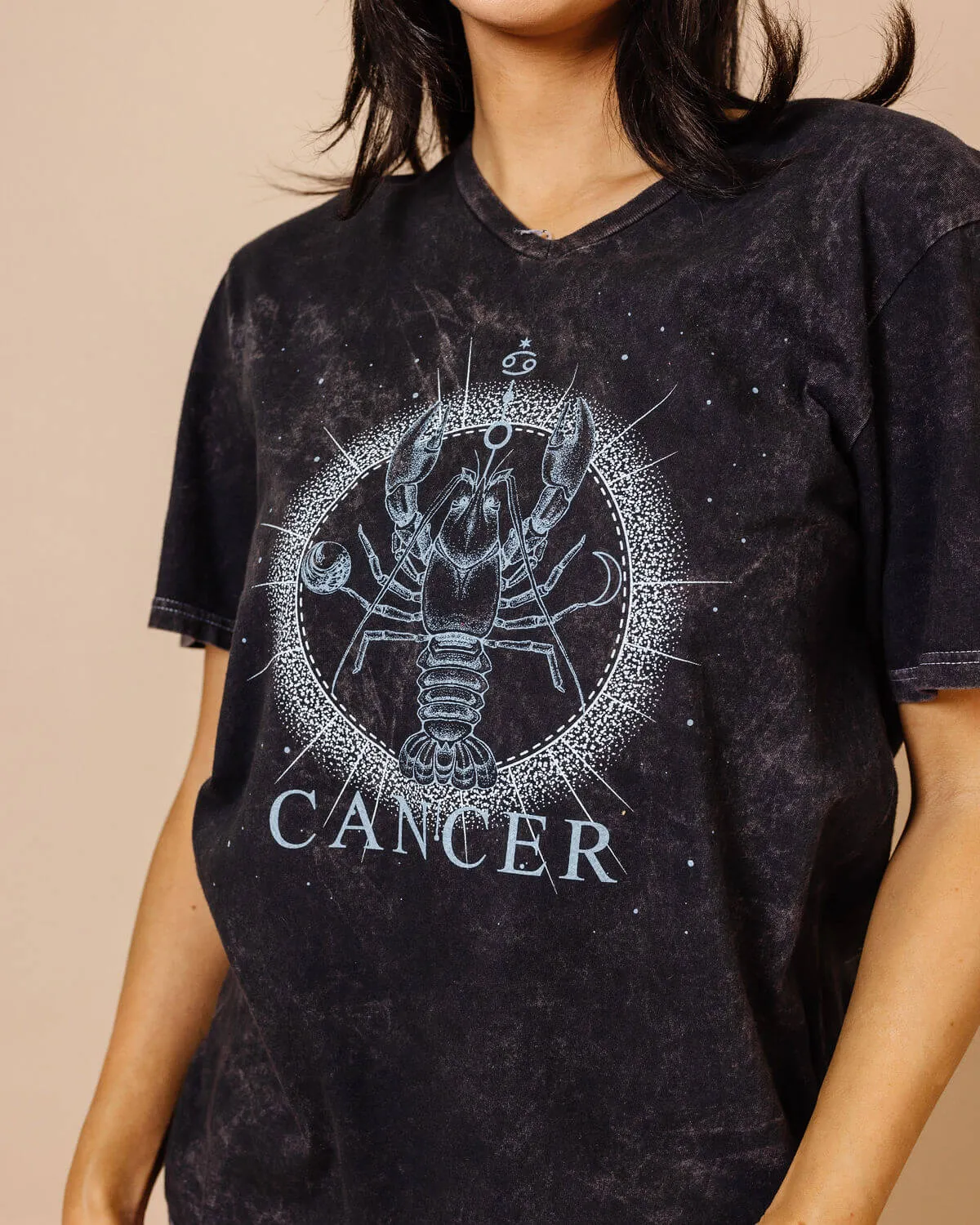 Cancer Zodiac Graphic V-Neck T-Shirt | XS-2XL