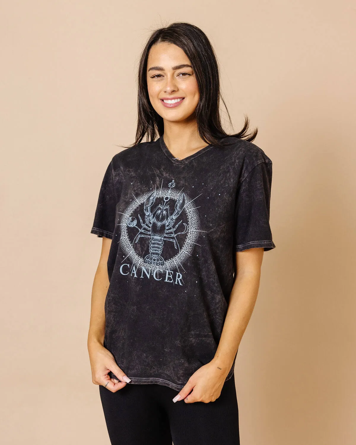 Cancer Zodiac Graphic V-Neck T-Shirt | XS-2XL