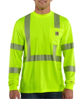 Carhartt Men’s Force High Visibility Long Sleeve Class 3 T-Shirt - Brite Lime