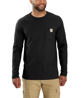 Carhartt Men's Force Long Sleeve Pocket T-shirt - Black