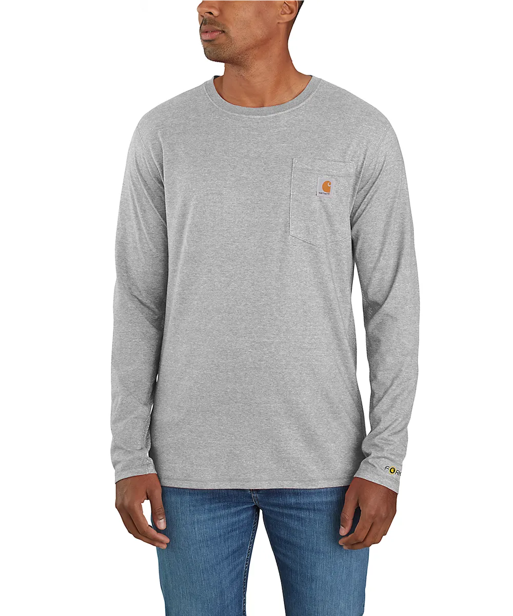 Carhartt Men's Force Long Sleeve Pocket T-shirt - Heather Grey