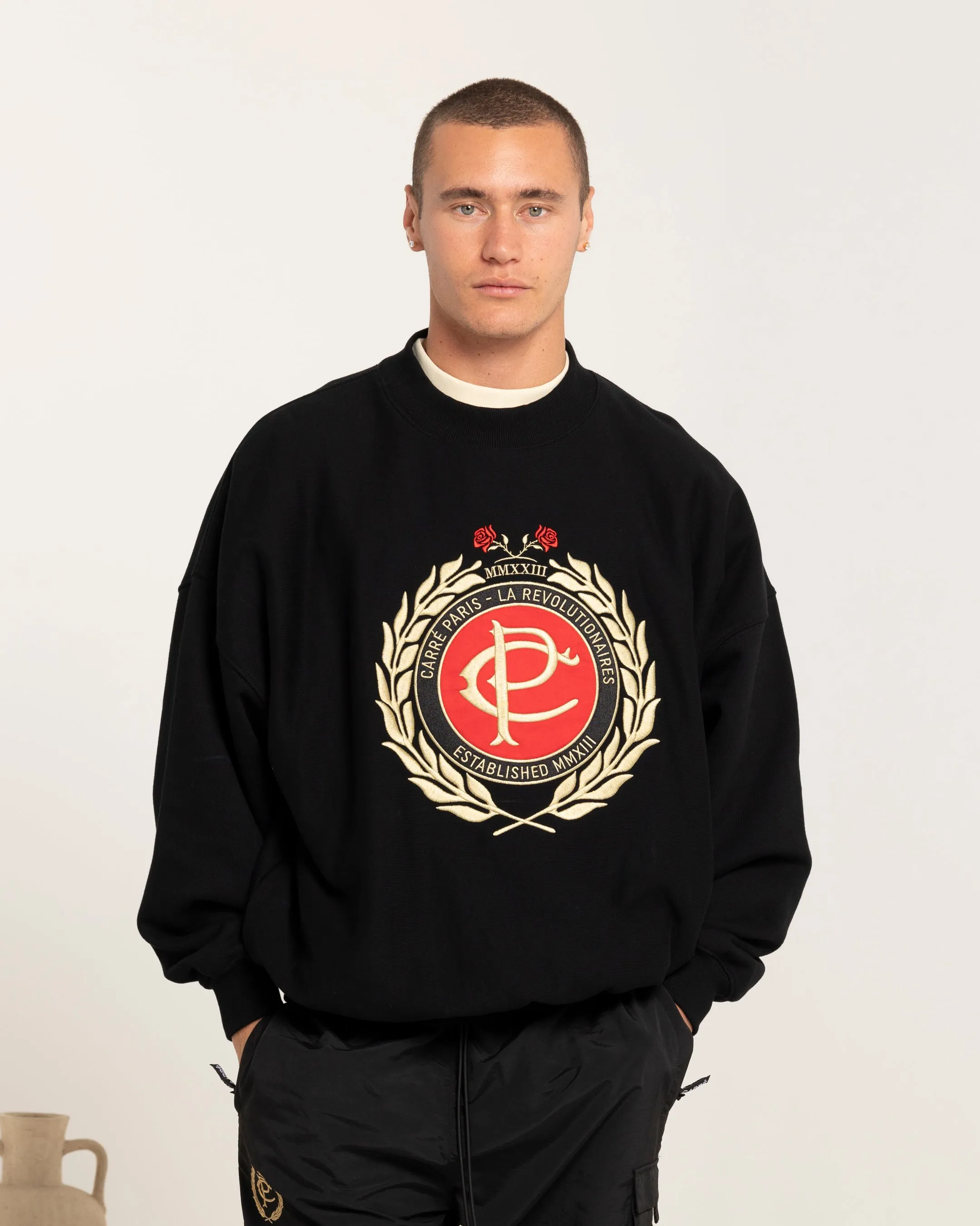 Carre Heritage Oversized Crewneck Black