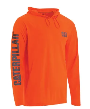 CAT Hi-Vis UPF Hooded Banner Long Sleeve T-shirt - Bright Orange