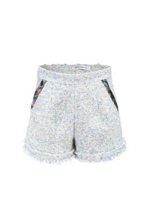 Chelsea Tang Tweed Shorts Blue