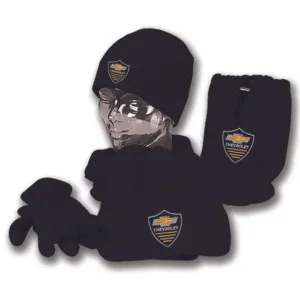 Chevrolet Gold Bowtie Hat Scarf and Gloves Set