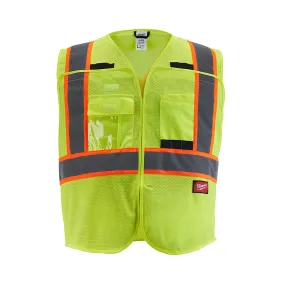 Class 2 Breakaway High Visibility Yellow Mesh Safety Vest - L/XL (CSA)