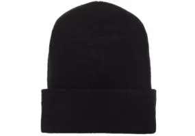 Classic Cuffed Knit Beanie - Black