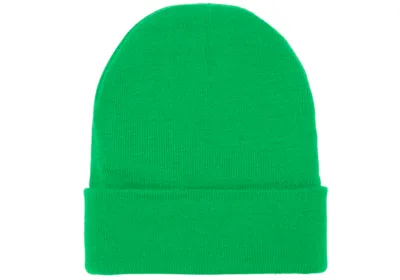 Classic Cuffed Knit Beanie - Safety Green