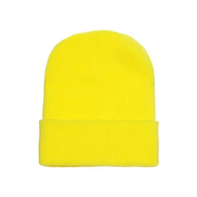 Classic Cuffed Knit Beanie - Safety Yellow