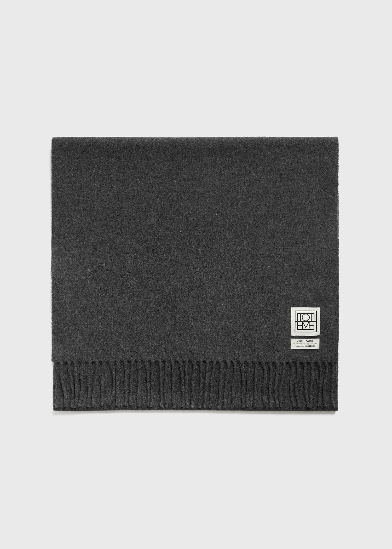 Classic wool scarf dark grey mélange