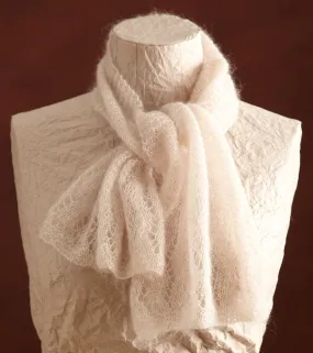 Cloud White Lace Scarf (Knit)