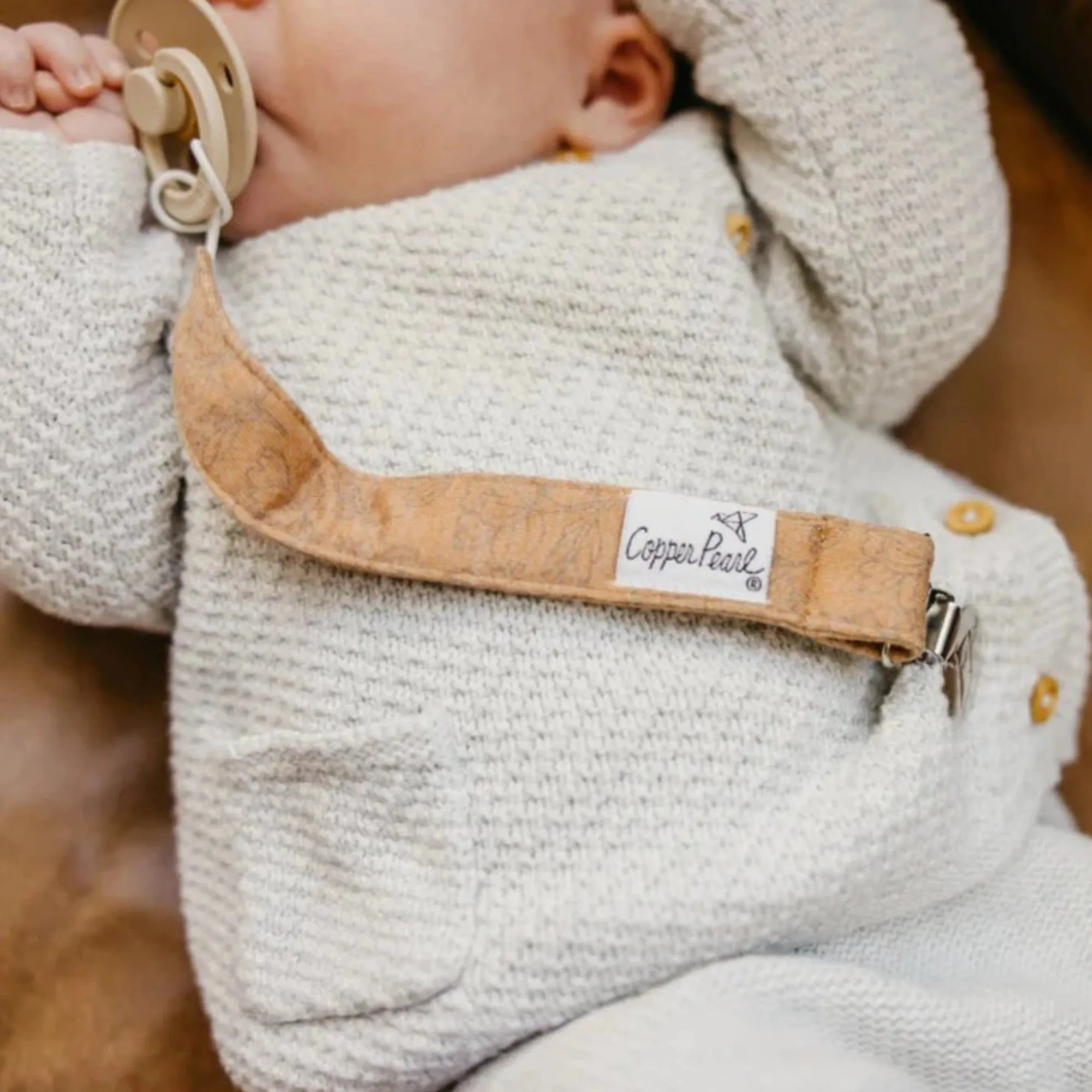 COPPER PEARL Pacifier Clips - Eden