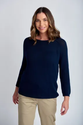 Cotton Raglan Jumper Navy