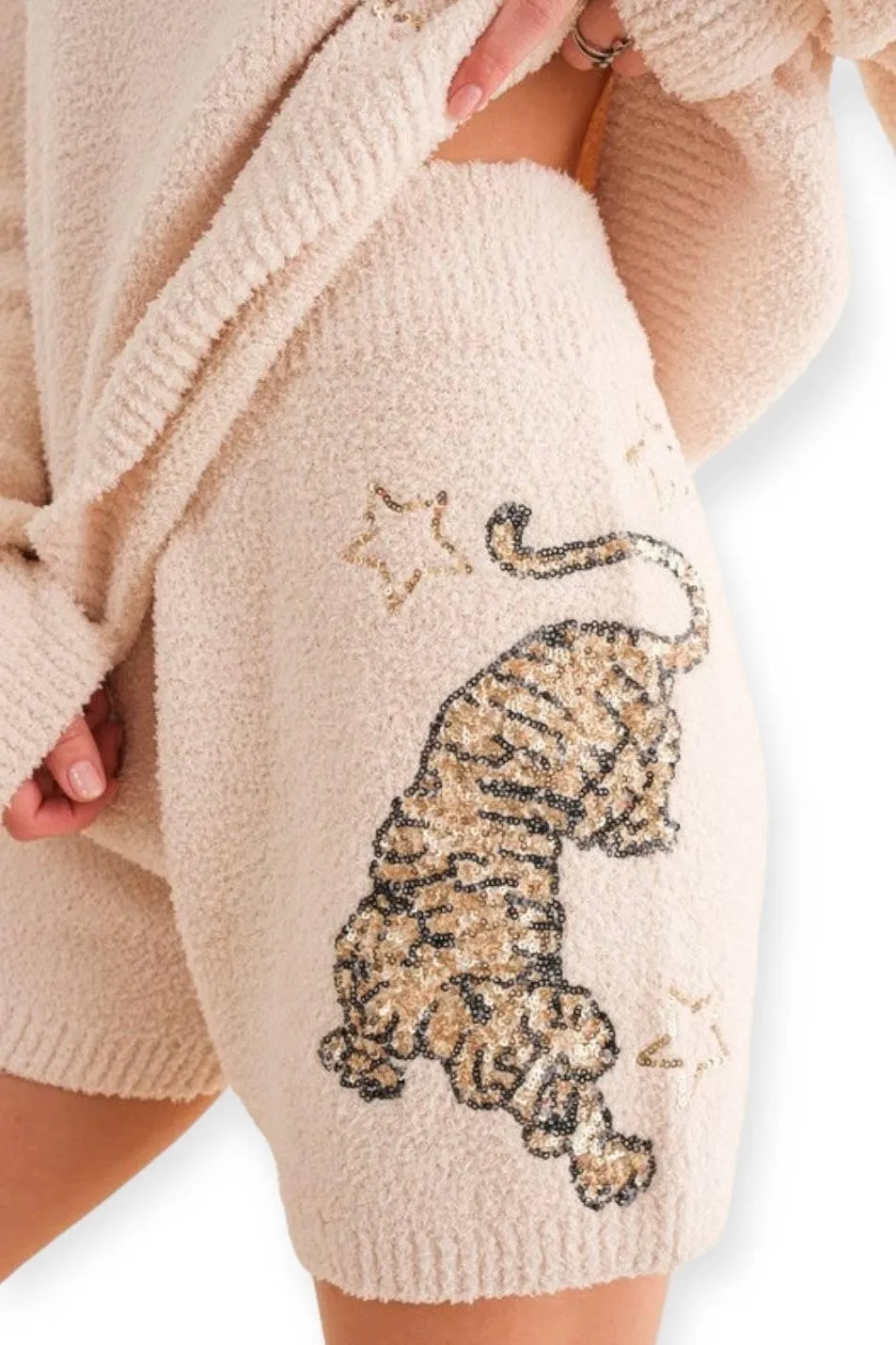 Cozy tiger star knit lounge set