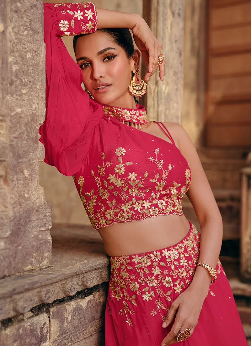 Crimson Red Embroidery Designer Lehenga Choli