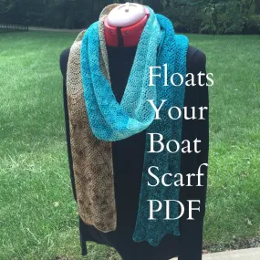 Crochet Pattern, Floats Your Boat Ripple Scarf, Treasured Toes Sock Yarn