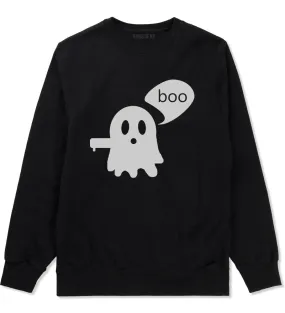 Cute Displeased Ghost Halloween Mens Crewneck Sweatshirt